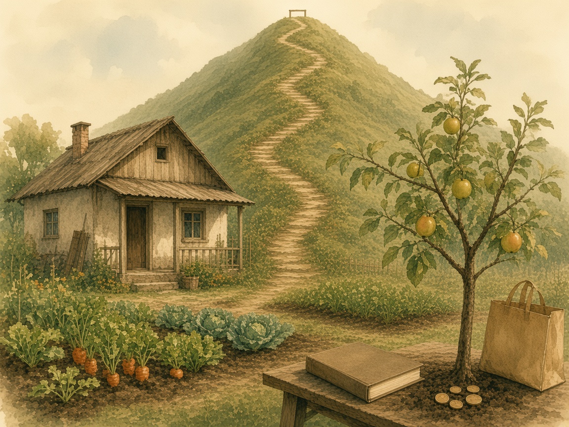 Stone steps leading up a hill.