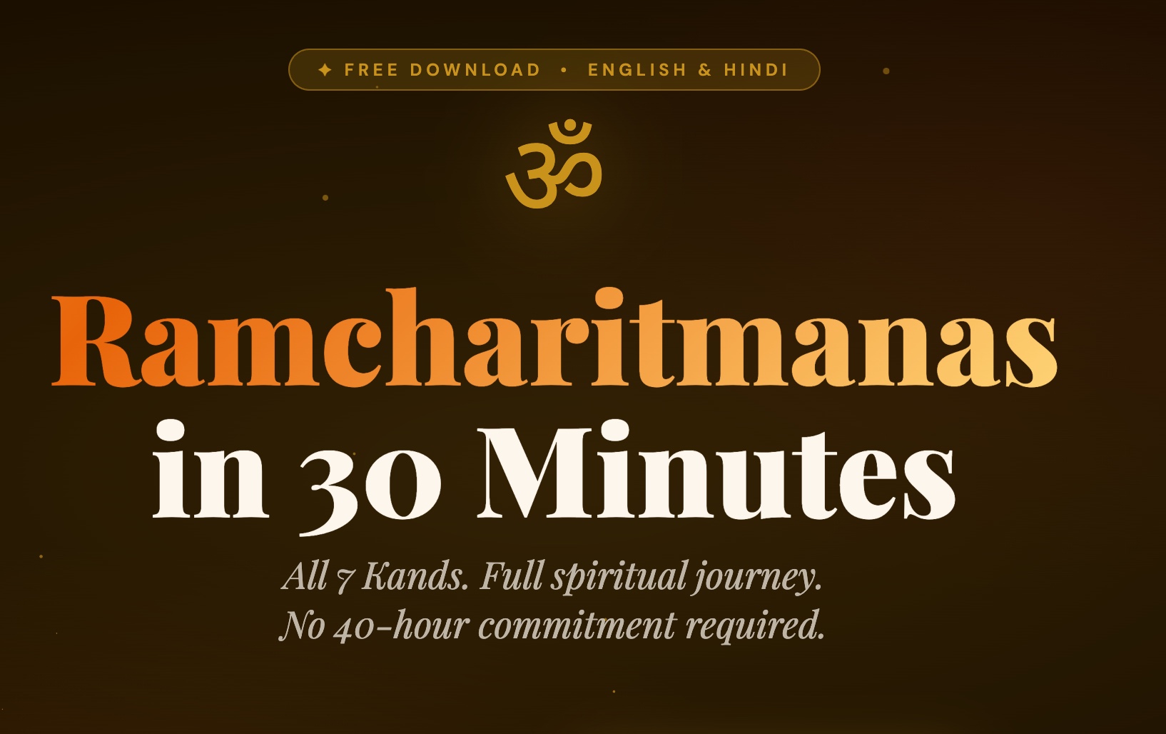 Ramcharitmanas in 30 Minutes — Satsang Guide